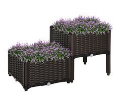 Conjunto de Floreiras PP Outsunny, varanda e jardim - jardinagem