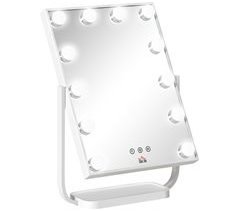 Espelho de Maquilhagem Metal, Vidro e ABS HOMCOM