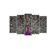 Canvas 5 piezas PEACOCK 100X150X1,8 cm