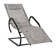 Espreguiçadeira de Jardim Metal Galvanizado e Textilene Outsunny