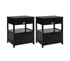 Mesa de cabeceira de quarto com 2 gavetas SoBuy FRG258-SCHx2