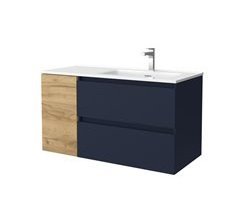 Móveis de banheiro Bequia + pia Oslo + Coqueta 1 porta esquerda 90