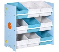 Estante para Brinquedos MDF, Metal e Tecido não Tecido ZONEKIZ