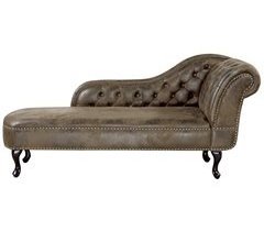 Beliani Chaise longue derecho Gamuza sintética NIMES