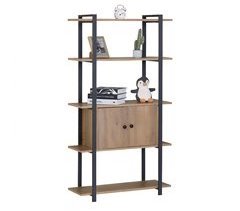 Estante para sala de estar com 4 prateleiras e 2 portas