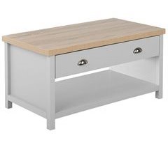 Mesa de centro efeito de mármore branco com dourado CONCAN 55x99
