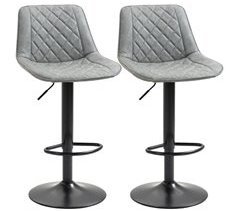 Conjunto de Bancos de Bar Couro PU e Aço HOMCOM, casa - cadeiras