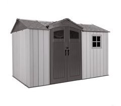 Lifetime Galpão de jardim horizontal com piso, janela e prateleiras