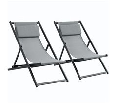 Conjunto de 2 Espreguiçadeiras Dobráveis Outsunny 84B-342CG