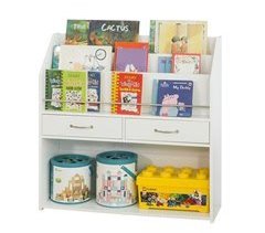 Estante de livros para crianças com 2 gavetas KMB39-W SoBuy