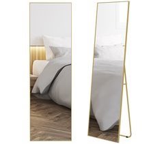 Espelho de Pé Liga de Alumínio, Metal e Vidro HOMCOM