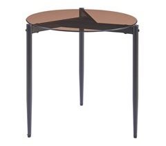 Mesa de apoio Ulökantaa redondo vidro fumado [en.casa] 50x50