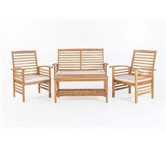 Set BAHAMAS sofá 2 lugares com 2 cadeirões e mesa natural