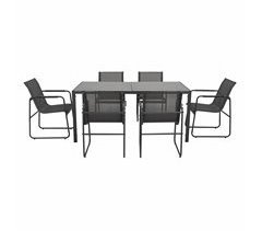 Set de jardim com mesa e 6 cadeiras ARDEN cor cinza