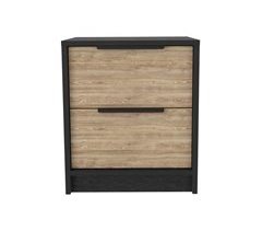 Mesa de cabeceira Kaia em melamina com gavetas