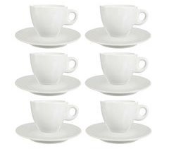 Conjunto de 6 xícaras + pratos em porcelana coleção VESSIA