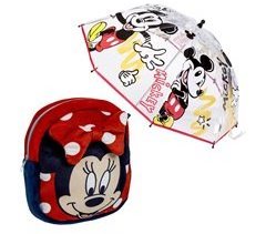 Conjunto de mochila Minnie NURSERY + guarda-chuva bolha do Mickey Mouse