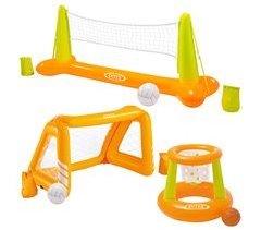INTEX Pacote jogos de piscina vôlei inflável + cesta + gol