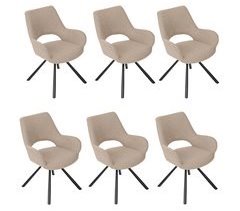 MEUBLES COSY Conjunto de 6 cadeiras de jantar com encosto