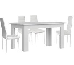 Pack Mesa de Jantar ou Cozinha + 4 Cadeiras em Couro Sintético/metal 138x80