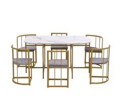 Conjunto de mesas e cadeiras de jantar 140x80