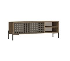 Suporte de TV moderno Lemi com 2 prateleiras em aglomerado/metal