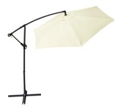 Chapéu-de-sol excêntrico Banana 270 cm mastro de alumínio creme Aktive Garden
