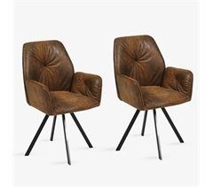 MEUBLES COSY Conjunto de 2 cadeiras de jantar giratórias 360° Poltrona