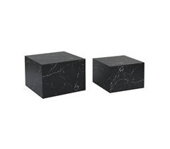 Conjunto de 2 mesas de centro quadradas com efeito de mármore 58x58