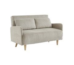 Sofá-cama de bombazina de 2 lugares - Panam - pernas de madeira,