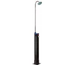 Chuveiro Solar Exterior GRU Starmatrix com base em PVC e tubo superior em aço inoxidável, Preto