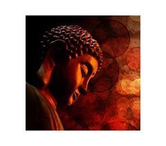 Quadro BUDA cor vermelho 70x70cm