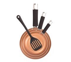 Conjunto de 3 frigideiras com espátula antiaderente