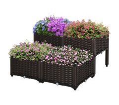 Conjunto de 4 Floreiras PP Outsunny
