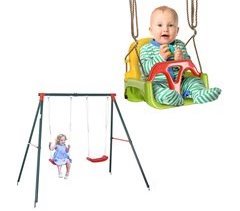 Conjunto de Baloiço Aço, PE Outsunny