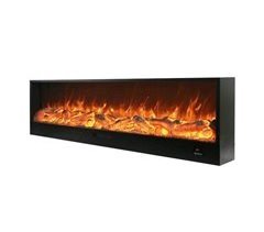 Chaminé CAMINETTO AMIATA 180 cm de lareira eléctrica integrada com 1500W de potência, preto