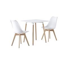 Mesa de jantar quadrada e 2 cadeiras escandinavas 70x70