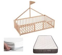 Cama infantil tipi Apache Wonderland Nat + Colchão Morfeo e protetor