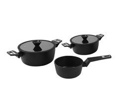 Conjunto de 3 panelas de alumínio BLACK diâmetros 28, 24 e 20cm