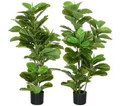 Conjunto de 2 Plantas Artificiais PEVA e Metal HOMCOM
