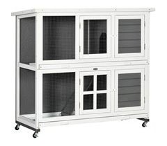 Coelheira de Exterior Madeira de Abeto e Metal PawHut
