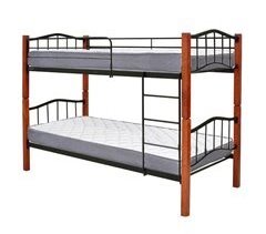 Oferta: Beliche Duplo 90cm Madeira e Metal + 2 Colchões 200x95