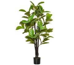 Planta Artificial Ficus PEVA, PE e Cimento HOMCOM