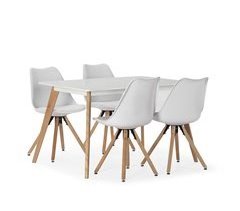 Conjunto de mesa e 4 cadeiras de jantar Jeff 120x80