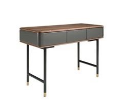Mesa de consola retangular, madeira e aço 7171