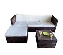 Sofá Chaise Longue PE Ratan + Mesa