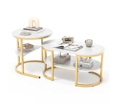 Conjunto de 2 peças, mesa de centro, mesa de apoio 41x80