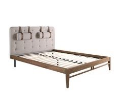 Cama tufada em tecido