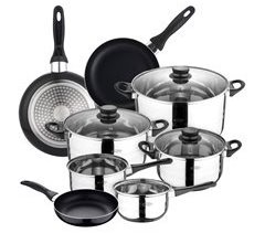 Conjunto de 3 panelas de alumínio + panelas de aço inoxidável de 8 peças