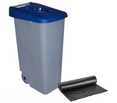WELL HOME Recipiente Aberto 110L Verde Alt.88cm+10 sacos de lixo 120L